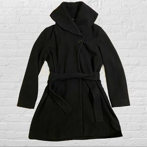 Merona Long Black Wool Peacoat - Womens